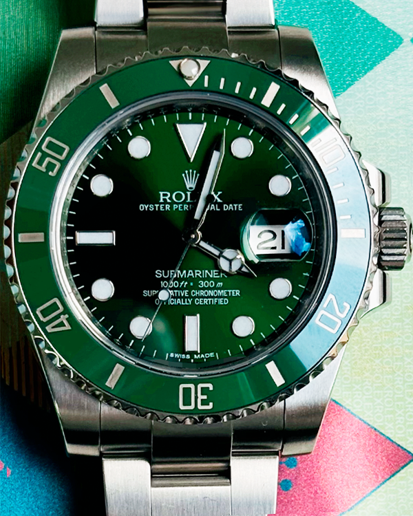 2010 Rolex Submariner Date "Hulk" 40MM Green Dial Oyster Bracelet (116610LV)