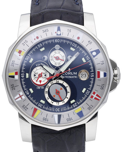 Corum Admiral Cup Tides 44MM Blue Dial Leather Strap (977.630.20/F603 AB32)