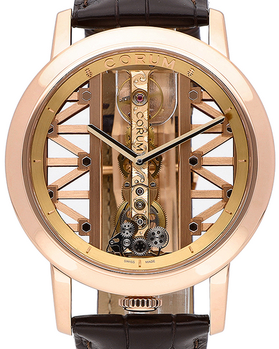 2024 Corum Golden Bridge 43MM Skeleton Dial Lether Strap (B113/03010)