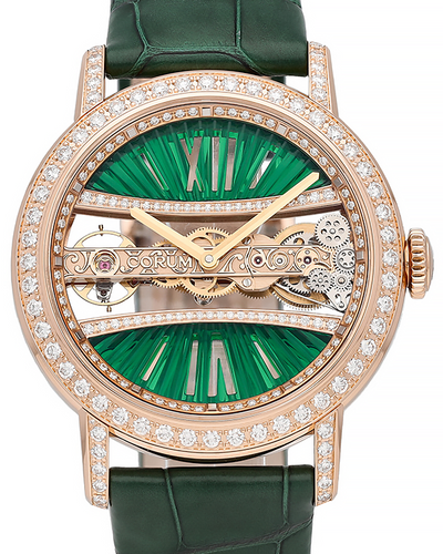 2024 Corum Golden Bridge 39mm Green Dial Leather Strap (B113/03292)