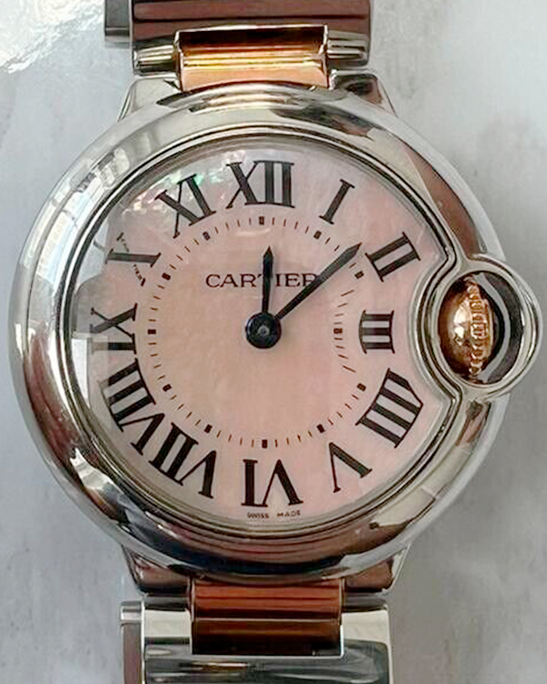 Cartier Ballon Bleu De Cartier 28MM Quartz Mother of Pearl Dial Two-Tone Bracelet (3009)