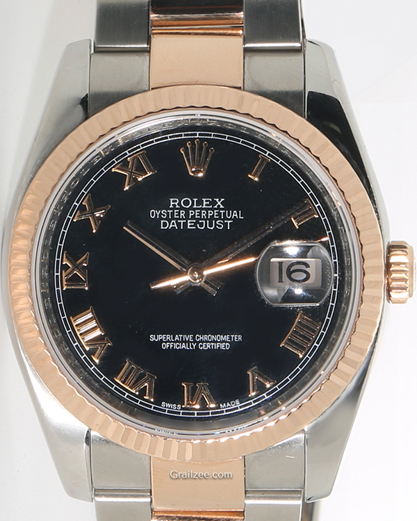 2005 (D Serial) Rolex Datejust 36MM Black Dial Two-Tone Oyster Bracelet (116231)