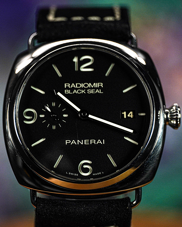 Panerai Radiomir Black Seal 3 Days 45MM Black Dial Aftermarket Leather Strap (PAM00388)