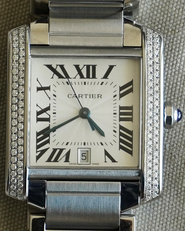 Cartier Tank Française  28X32MM Silver Dial Steel Bracelet (2302)