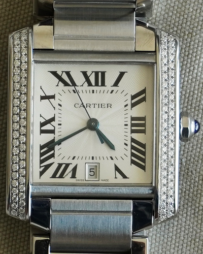 Cartier Tank Française  28X32MM Silver Dial Steel Bracelet (2302)