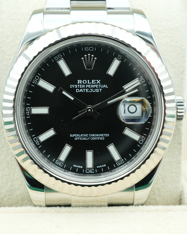 2015 Rolex Datejust II 41MM Black Dial Oyster Bracelet (116334)