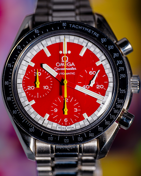 Omega Speedmaster Reduced "Schumacher" 39MM Red Dial Steel Bracelet (3810.61)