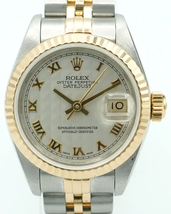 1991 Rolex Lady-Datejust 26MM Ivory "Pyramid" Dial Two-Tone Jubilee Bracelet (69173)