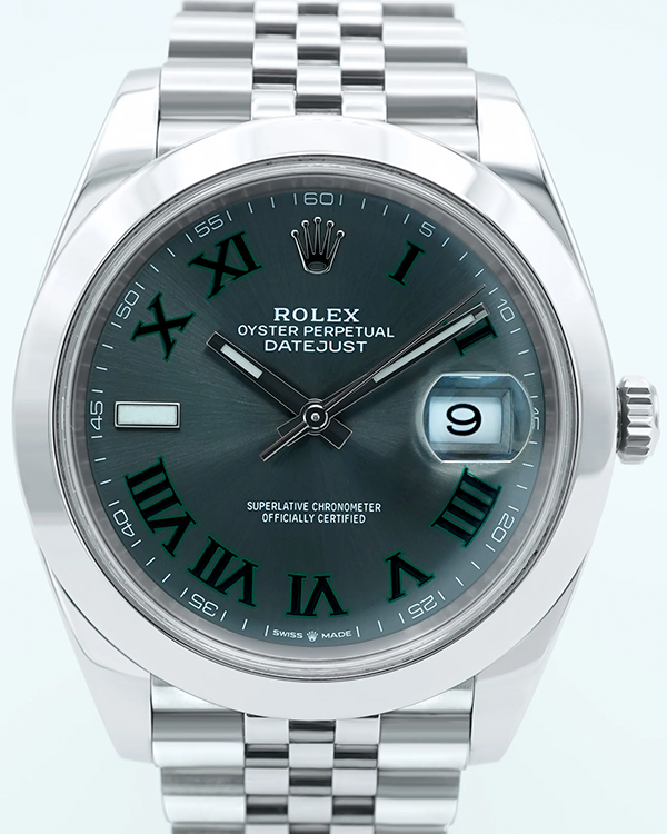 2022 Rolex Datejust "Wimbledon" 41MM Slate Dial Jubilee Bracelet (126300)