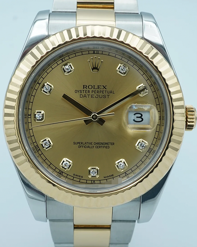 2015 Rolex Datejust II 41MM Champagne Dial Two-Tone Bracelet (116333)