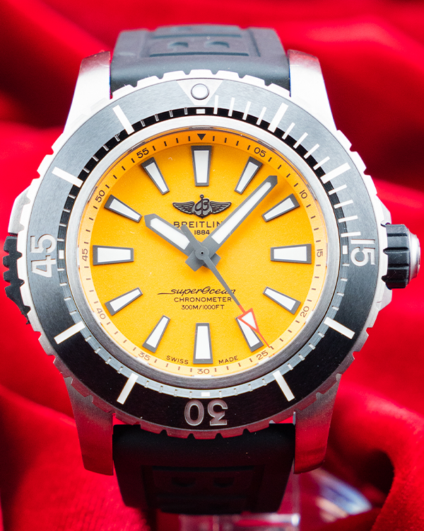 Breitling Superocean 48MM Yellow Dial Rubber Strap (E17369241I1S1)