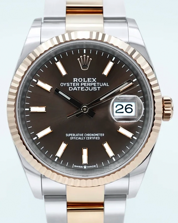 2024 Rolex Datejust 36MM Brown Dial Two-Tone Oyster Bracelet (126231)