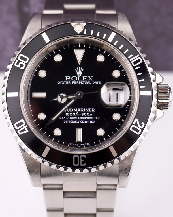 1999 (A Serial) Rolex Submariner Date 40MM Black Dial Steel Bracelet (16610)