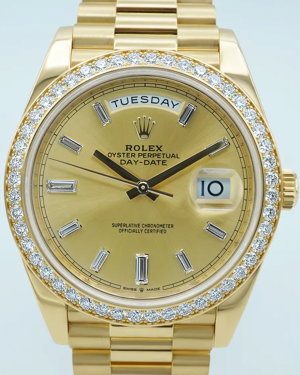 2022 Rolex Day-Date 40MM Champagne Dial Yellow Gold President Bracelet (228348RBR)