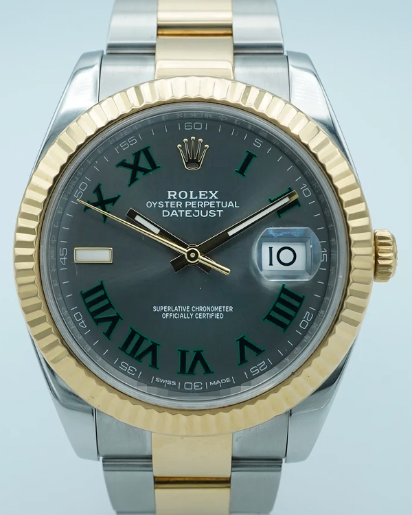 2017 Rolex Datejust "Wimbledon" 41MM Slate Dial Two-Tone Bracelet (126333)