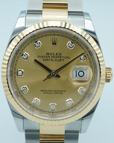 2023 Rolex Datejust 36MM Champagne Dial Two-Tone Oyster Bracelet (126233)