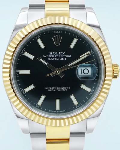 2019 Rolex Datejust 41MM Black Dial Two-Tone Oyster Bracelet (126333)