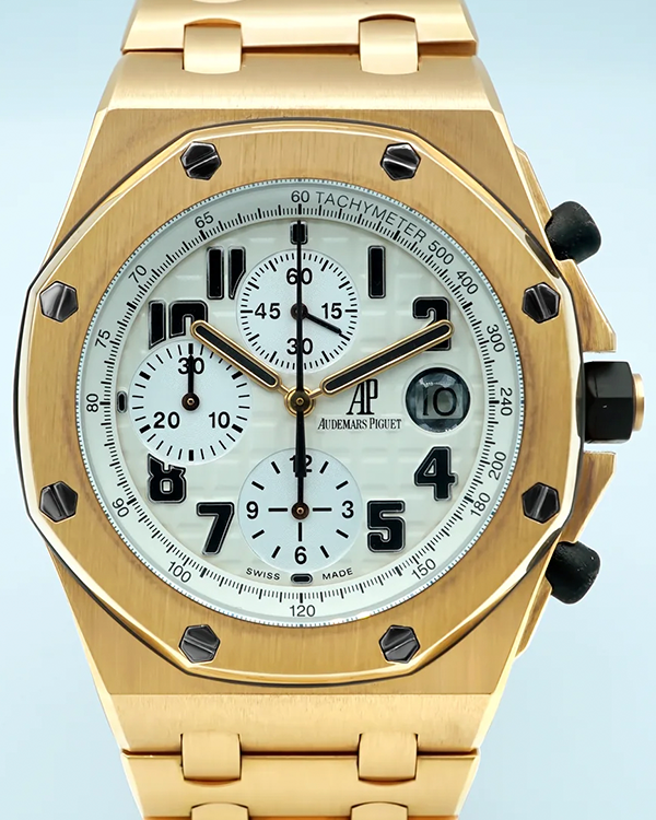 Audemars Piguet Royal Oak Offshore Chronograph 42MM Silver "Brick" Dial Rose Gold Bracelet (26170OR.OO.1000OR.01)