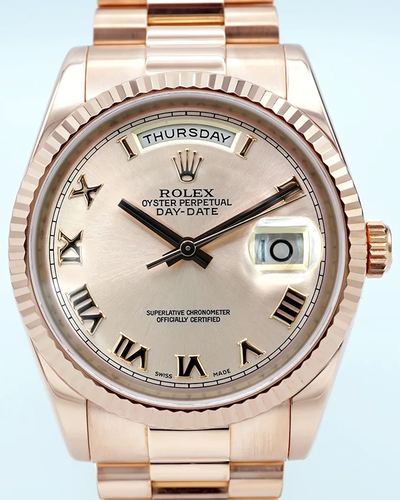 2011 Rolex Day-Date 36MM Pink Pearl Dial Rose-Gold President Bracelet (118235)