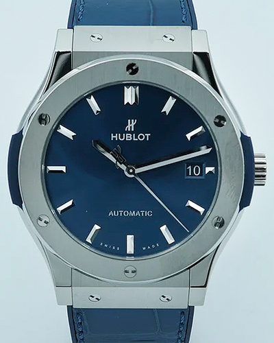 2024 Hublot Classic Fusion 45MM Blue Dial Leather Strap (511.NX.7170.LR)