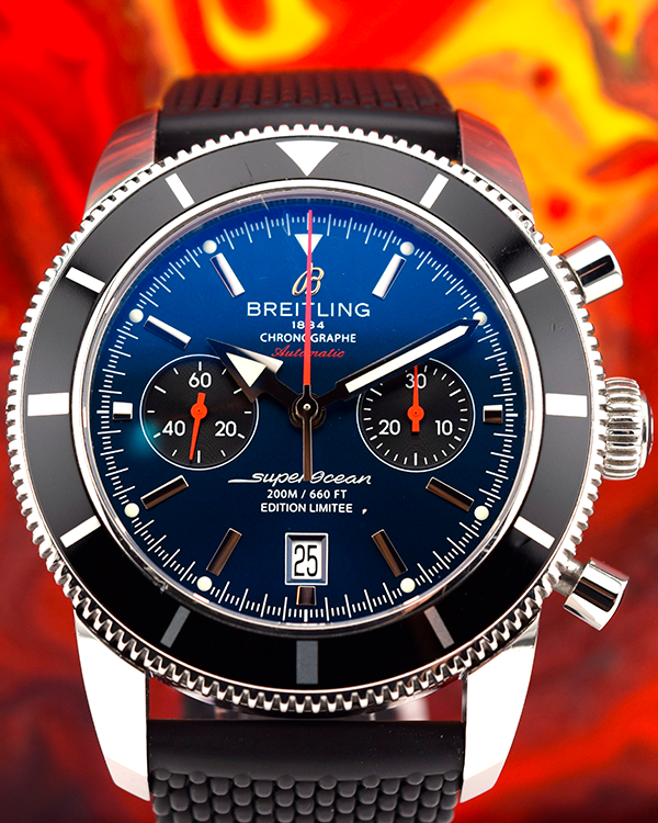 2012 Breitling Superocean Heritage II "125th Anniversary" 46MM Blue Dial Rubber Strap (A2332024/C803)