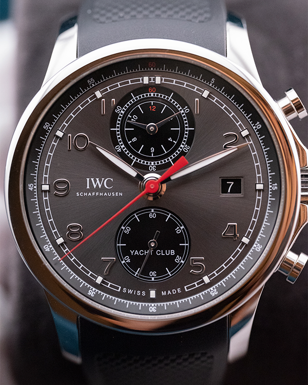 2019 IWC Schaffhausen Portugieser Yacht Club Chronograph 43.5MM Grey Dial Rubber Strap (IW390503)