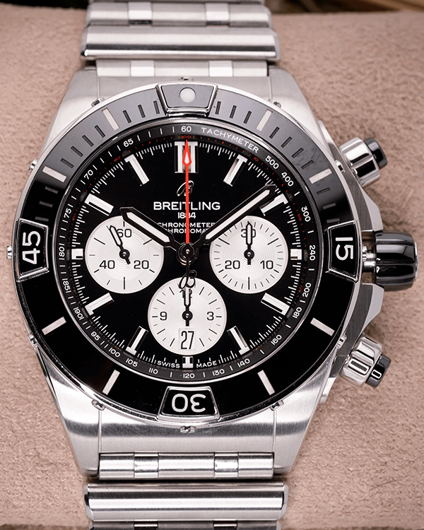 2022 Breitling Super Chronomat B01 44MM Black Dial Steel Bracelet (AB0136251B1A1)