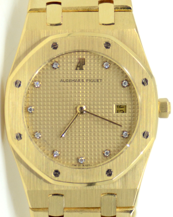 Audemars Piguet Royal Oak 33MM Quartz Champagne Dial Yellow Gold Bracelet (56175BA)