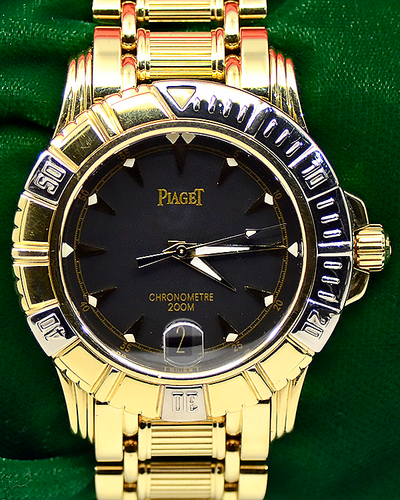 Piaget Polo Key Dive 38.5MM Black Dial Yellow Gold Bracelet (25020)