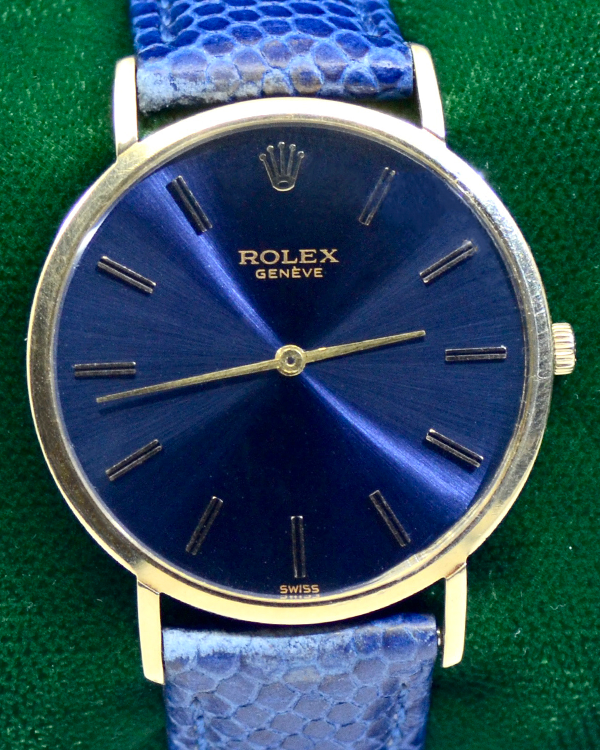 Rolex Cellini 32MM Blue Dial Aftermarket Leather Strap (3738)