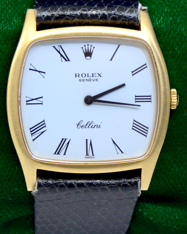 Rolex Cellini 31.5x28MM White Dial Leather Strap (3805)