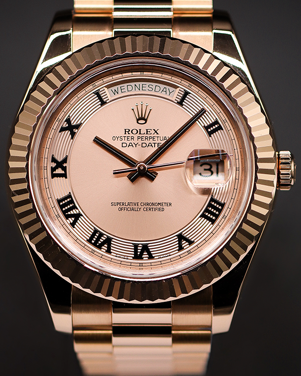 2017 Rolex Day-Date II 41MM Rose Dial Everose Gold President Bracelet (218235)