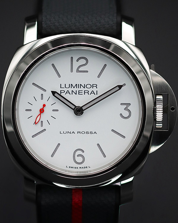 2023 Panerai Luminor "Luna Rossa" L. E. 44MM White Dial Rubber/Textile Strap (PAM01342)