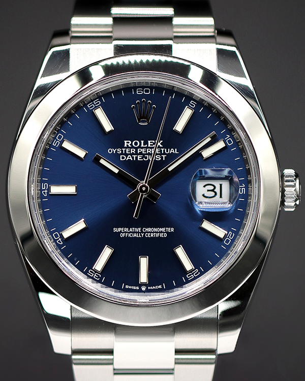 2022 Rolex Datejust 41MM Blue Dial Oyster Bracelet (126300)