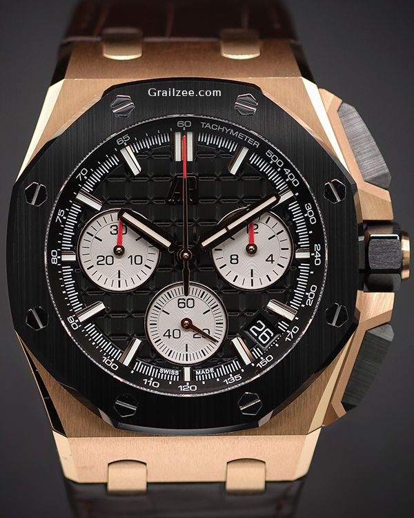 Audemars Piguet Royal Oak Offshore Chronograph 43MM Black Dial Leather Strap (26420RO.OO.A002CA.01)