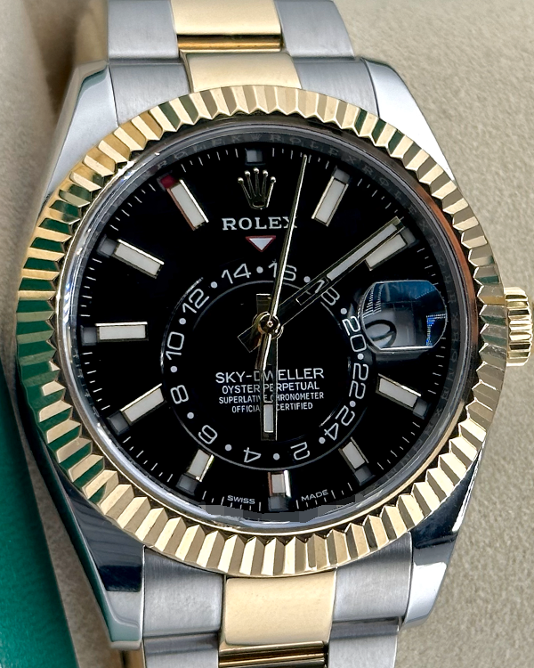 Rolex Sky-Dweller 42MM Black Dial Two-Tone Oyster Bracelet (326933)