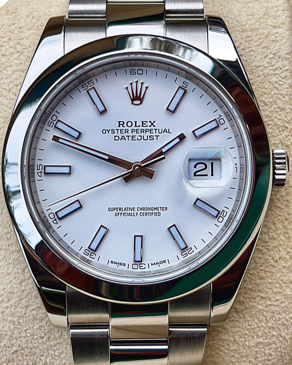 2019 Rolex Datejust 41MM White Dial Oyster Bracelet (126300)