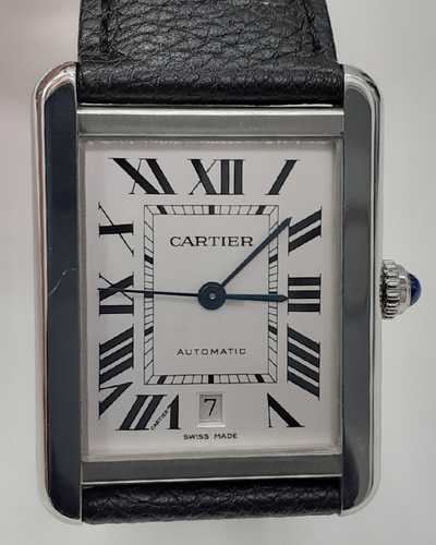 Cartier Tank Solo XL 31MM Silver Dial Leather Strap (3515)