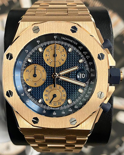 2021 Audemars Piguet Royal Oak Offshore 42MM Blue Dial Rose Gold Bracelet (26238OR.OO.2000OR.01)