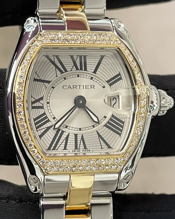 2015 Cartier Roadster de Cartier 36MM Quartz Silver Dial Two-Tone Bracelet (W62026Y4)