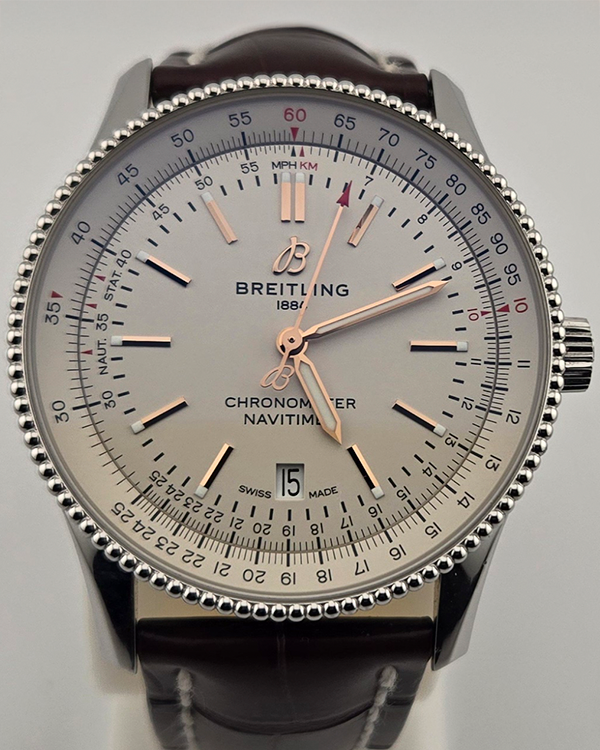 2024 Breitling Navitimer 41MM Silver Dial Leather Strap (A17326211G1P1)