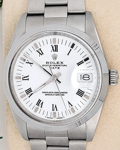 1989 Rolex Oyster Perpetual Date 34MM White Dial Oyster Bracelet (15000)