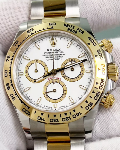 2024 Rolex Cosmograph Daytona 40MM White Dial Two-Tone Oyster Bracelet (126503)