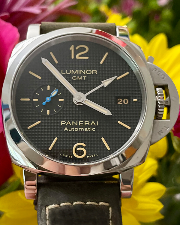 2021 Panerai Luminor 1950 3 Days GMT Automatic Limited Edition 42MM Black Dial Leather Strap (PAM01535)