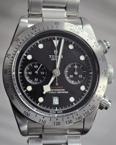 2020 Tudor Black Bay Chrono Heritage 41MM Black Dial Steel Bracelet (79350)