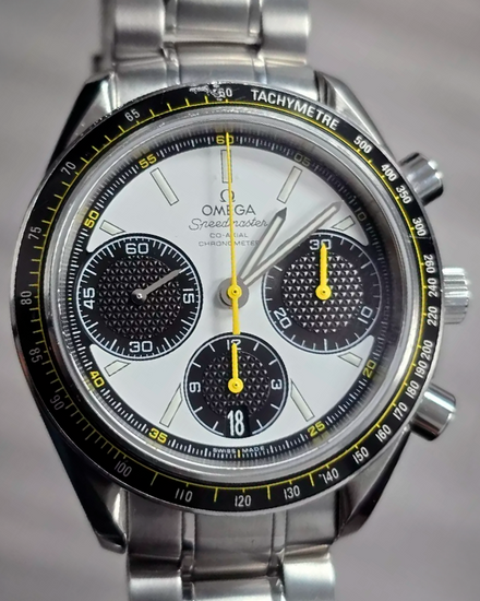 2015 Omega Speedmaster Racing "Panda" 40MM White Dial Steel Bracelet (326.30.40.50.04.001)