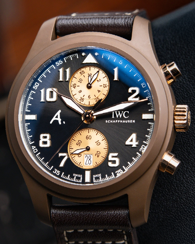 IWC Schaffhausen Pilot Chronograph "The Last Flight" L.E. 46MM Brown Dial Leather Strap (IW388006)