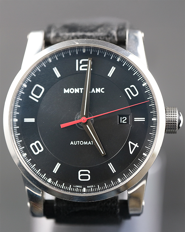 Montblanc Timewalker Date 42MM Black Dial Leather Strap (7285)