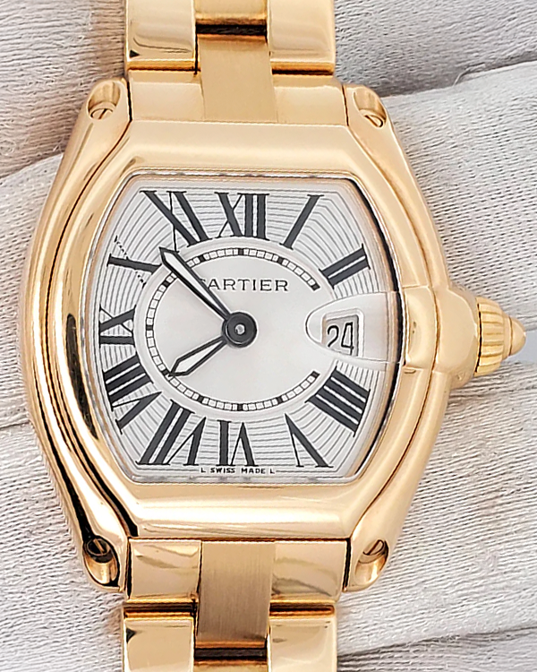 Cartier Roadster 30MM Quartz Silver Dial Yellow Gold Bracelet (W62018V1)