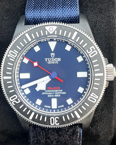 No Reserve - 2024 Tudor Pelagos FXD Red Bull Alinghi Edition 42MM Blue Dial Textile Strap (M25707KN)